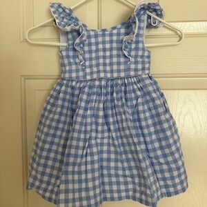 Tommy Bahama Light Blue Checkered Kids Dress (US 2T)